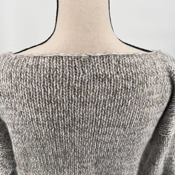 Berretti Womens Pullover Sweater Beige‎ Gray Marled Wool Alpaca Cable Knit L - Picture 5 of 8